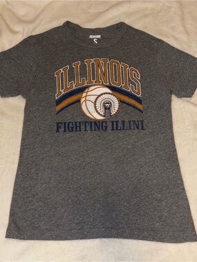 Grey Tailgate Illinois Fighting Illini basketball tee